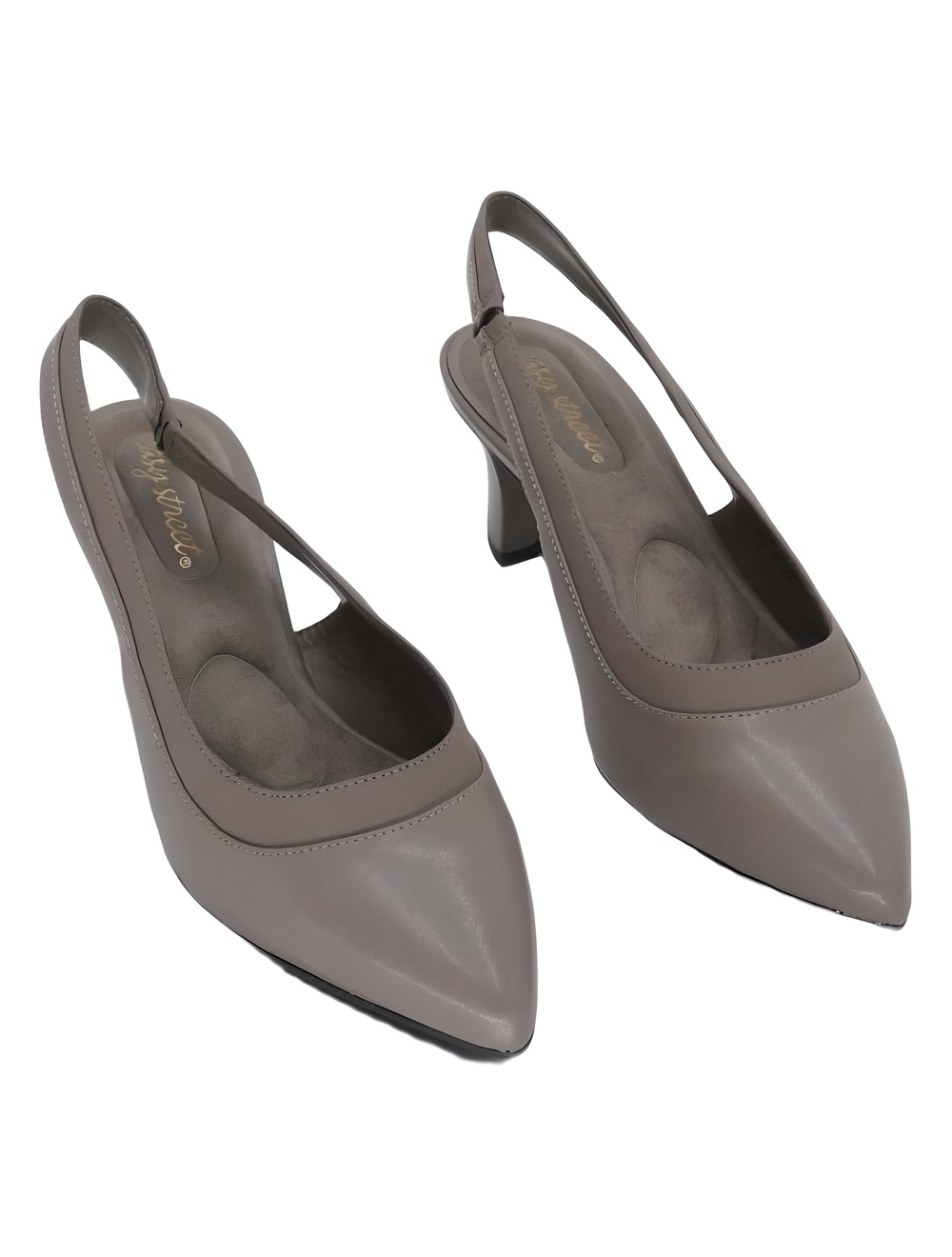 Easy Street Womens Dessa Slingback Pumps Taupe 2.5" Heel Size 7.5W